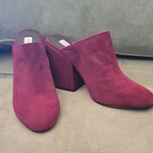Steve Madden Red Suede Mules
